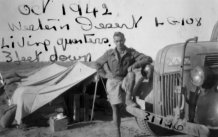 Old Canadian Ford 3 Ton truck - one of the many I drove. We often changed trucks. Had dug 3 ft under tent for shelter