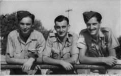 Flt Sgt F Harris on the left hand side.  Other two unknown.
