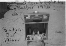 Suitcase bought in Belfast 1936, picture taken Sudan Oct 1941